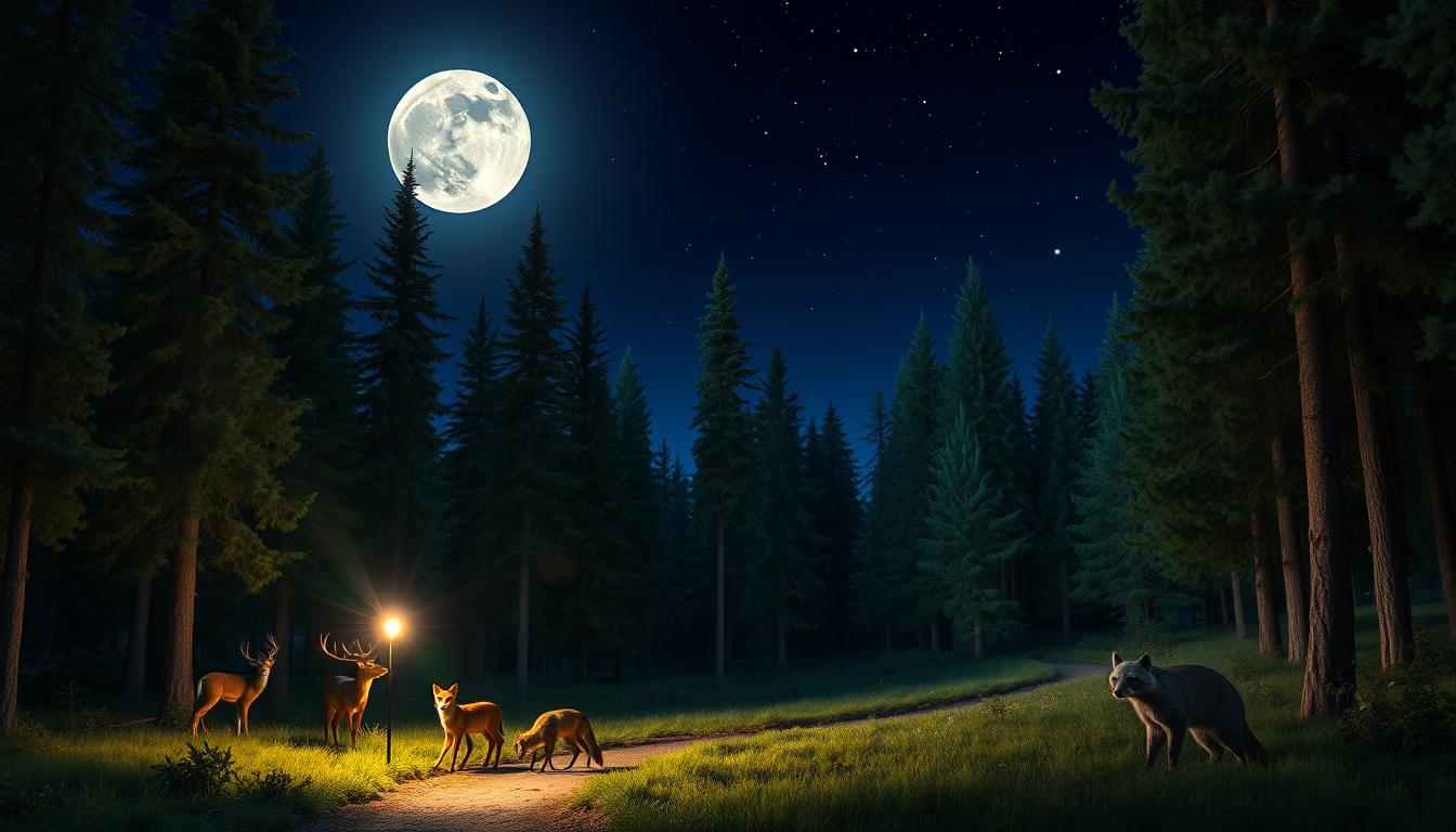 night hiking wildlife