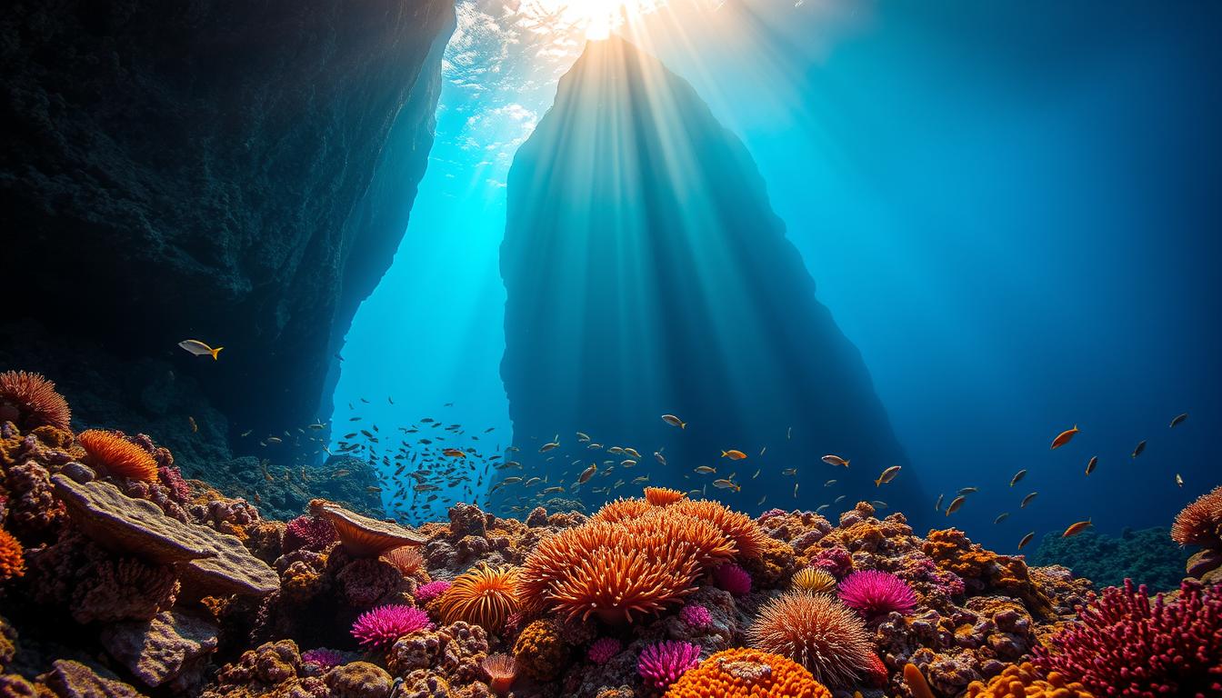 steep reef drop marine life